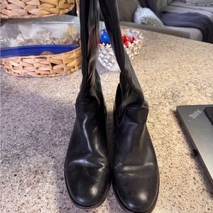 Frye Black and Tan Leather Boots